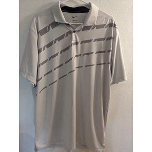 Nike Dri-Fit Size Large Grey Polo Shirt Men's